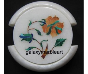 Marble inlay art coaster set 3.5" Cs-45